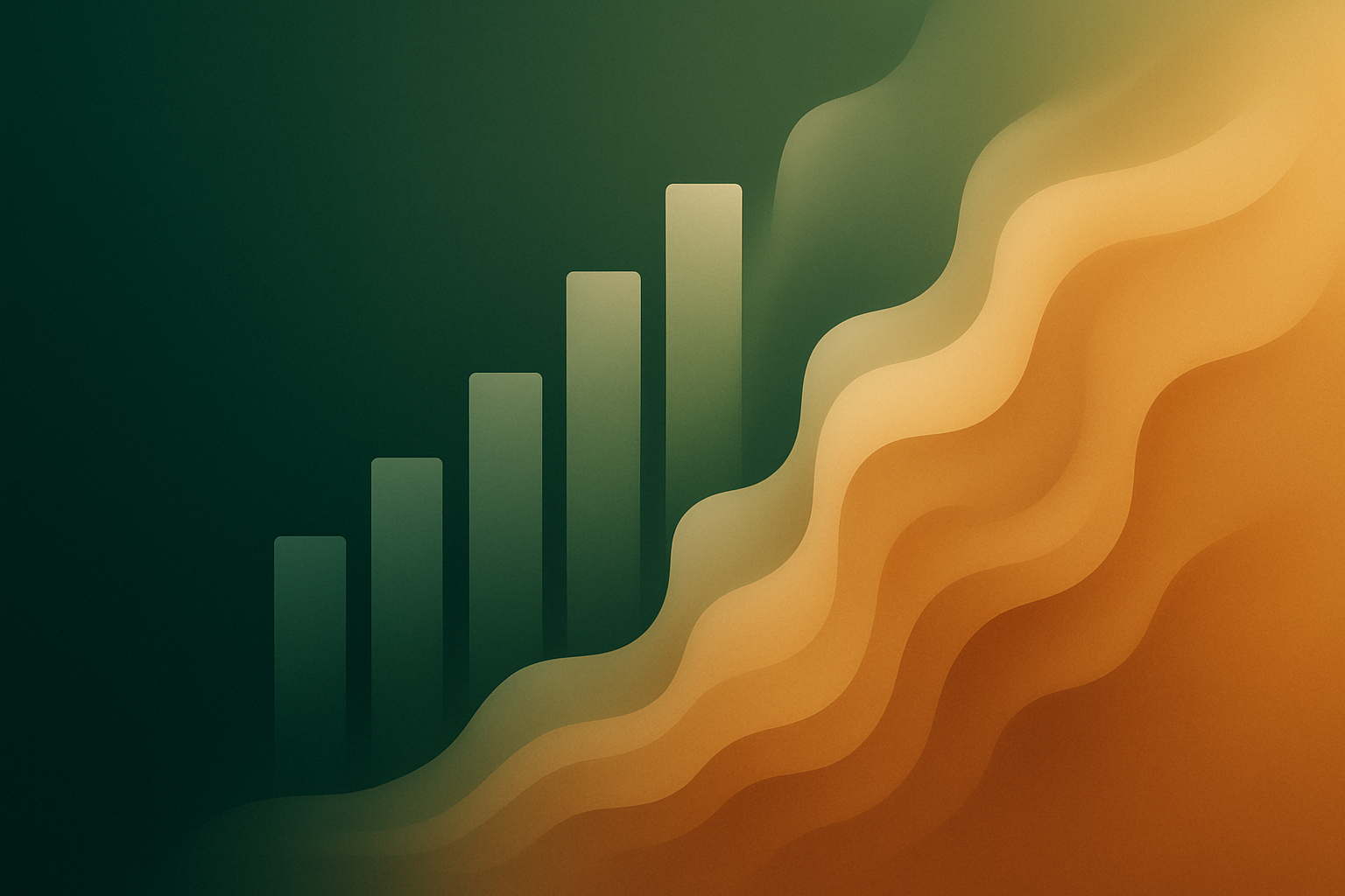 Abstract illustration of financial metrics transforming into flowing forms