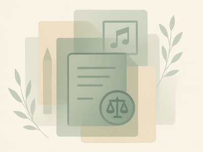 Abstract illustration representing copyright settlement in artificial intelligence