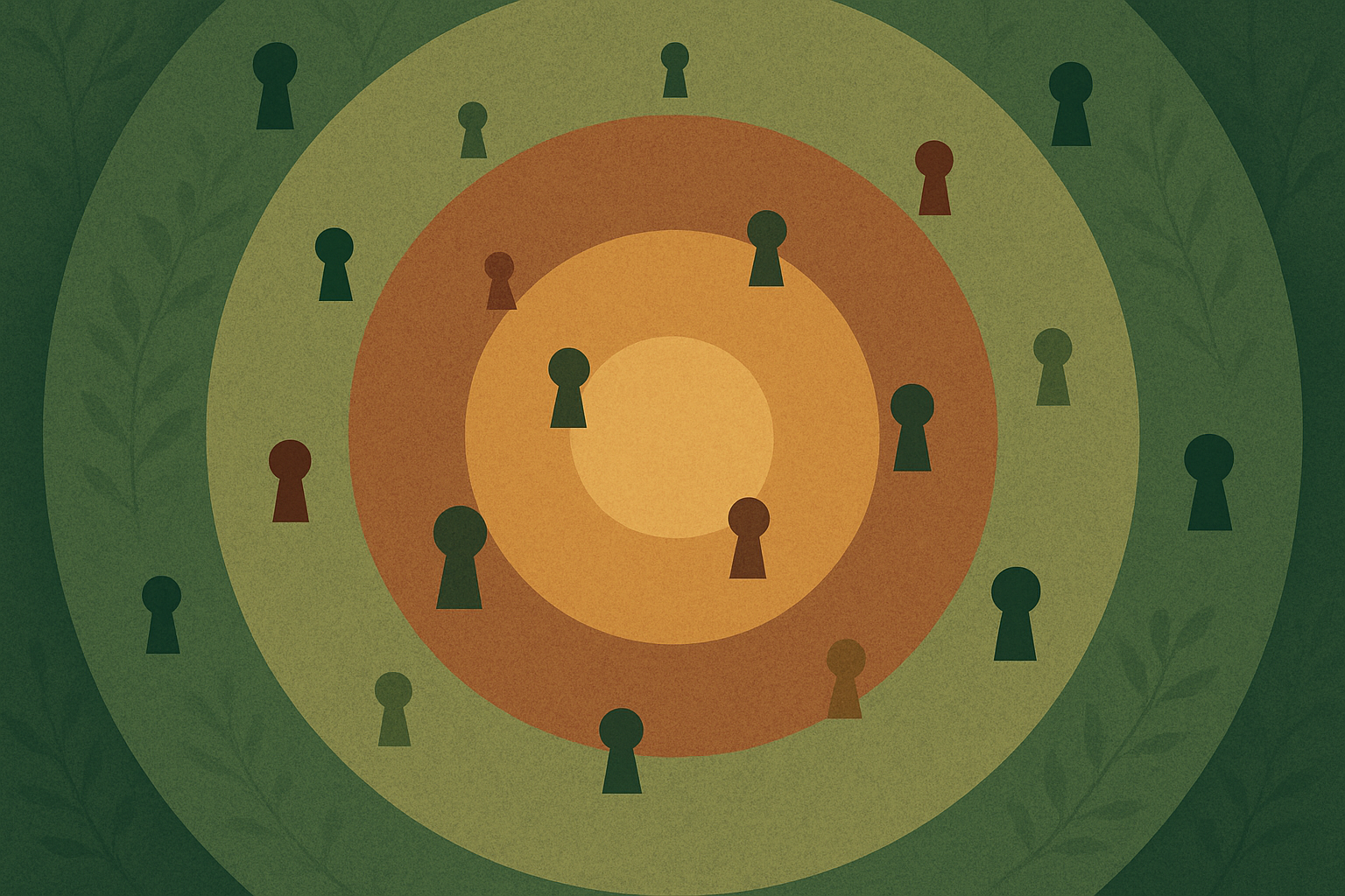 Abstract illustration representing credential reuse and multiple account access points