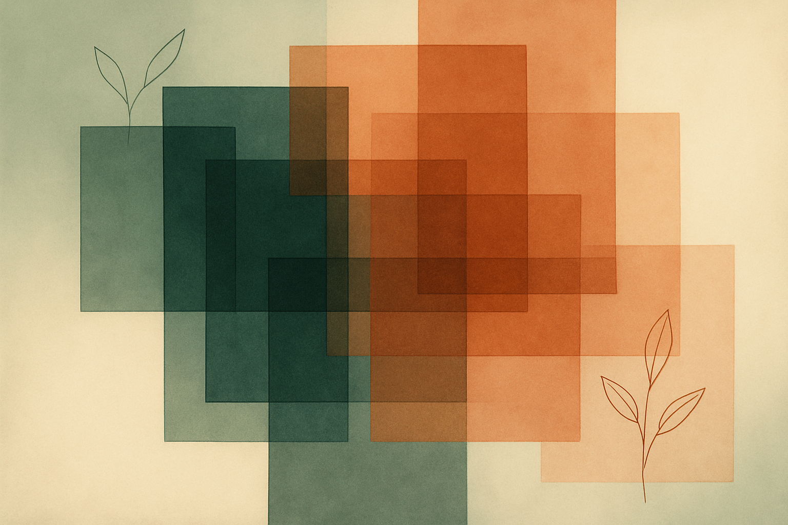 Abstract illustration representing competing AI systems through layered geometric shapes