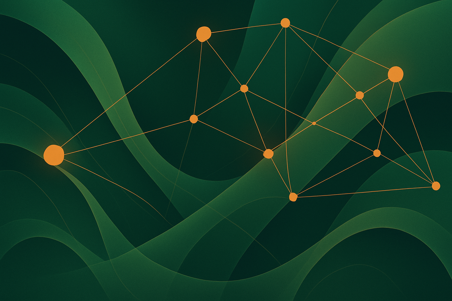 Abstract illustration representing AI-assisted mathematical discovery with flowing curves and geometric intersections