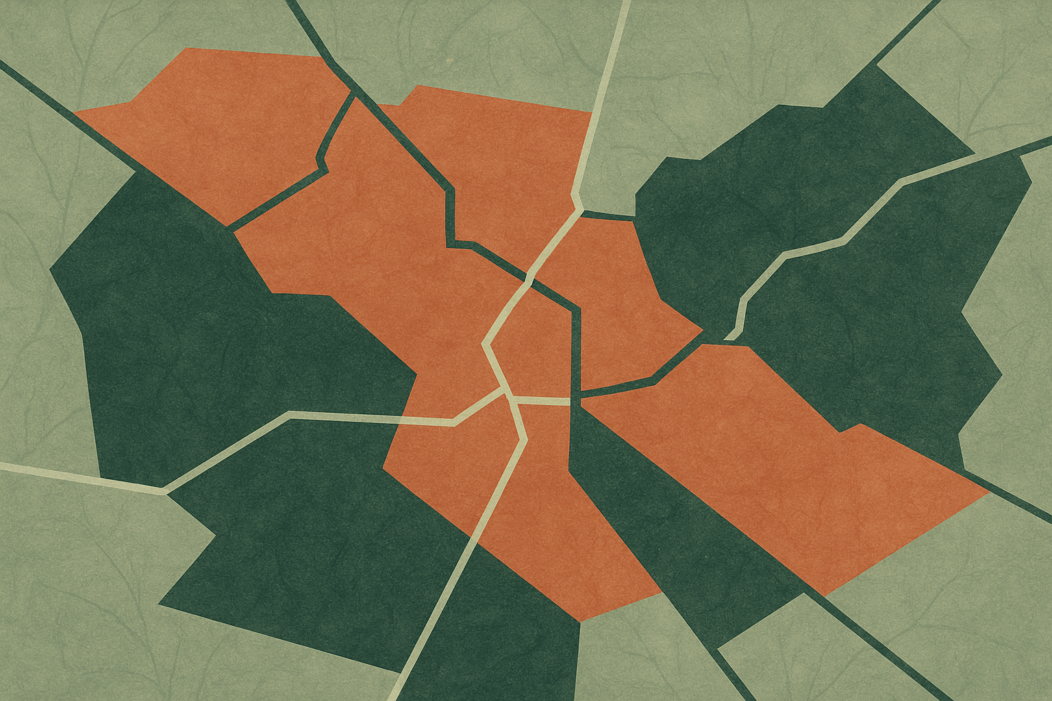 Abstract geometric illustration representing land and infrastructure development