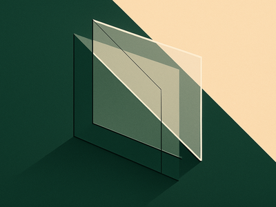 Abstract illustration of platform openness using layered geometric shapes in green and neutral tones