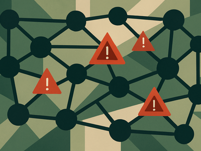 Abstract illustration of malware spreading through code repositories