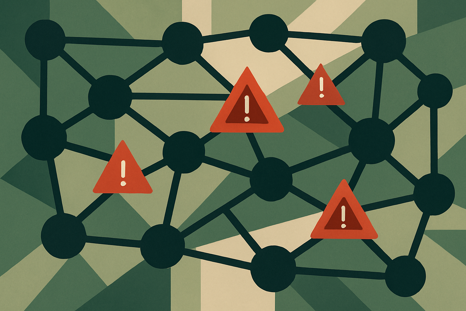 Abstract illustration of malware spreading through code repositories
