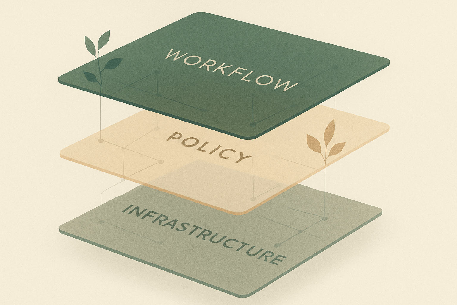 Abstract representation of layered developer tooling infrastructure