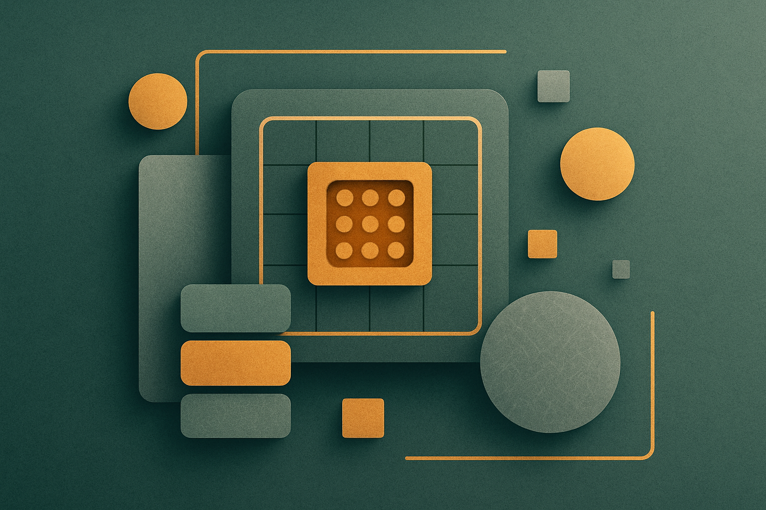 Abstract illustration of computing resources divided between internal and external allocation