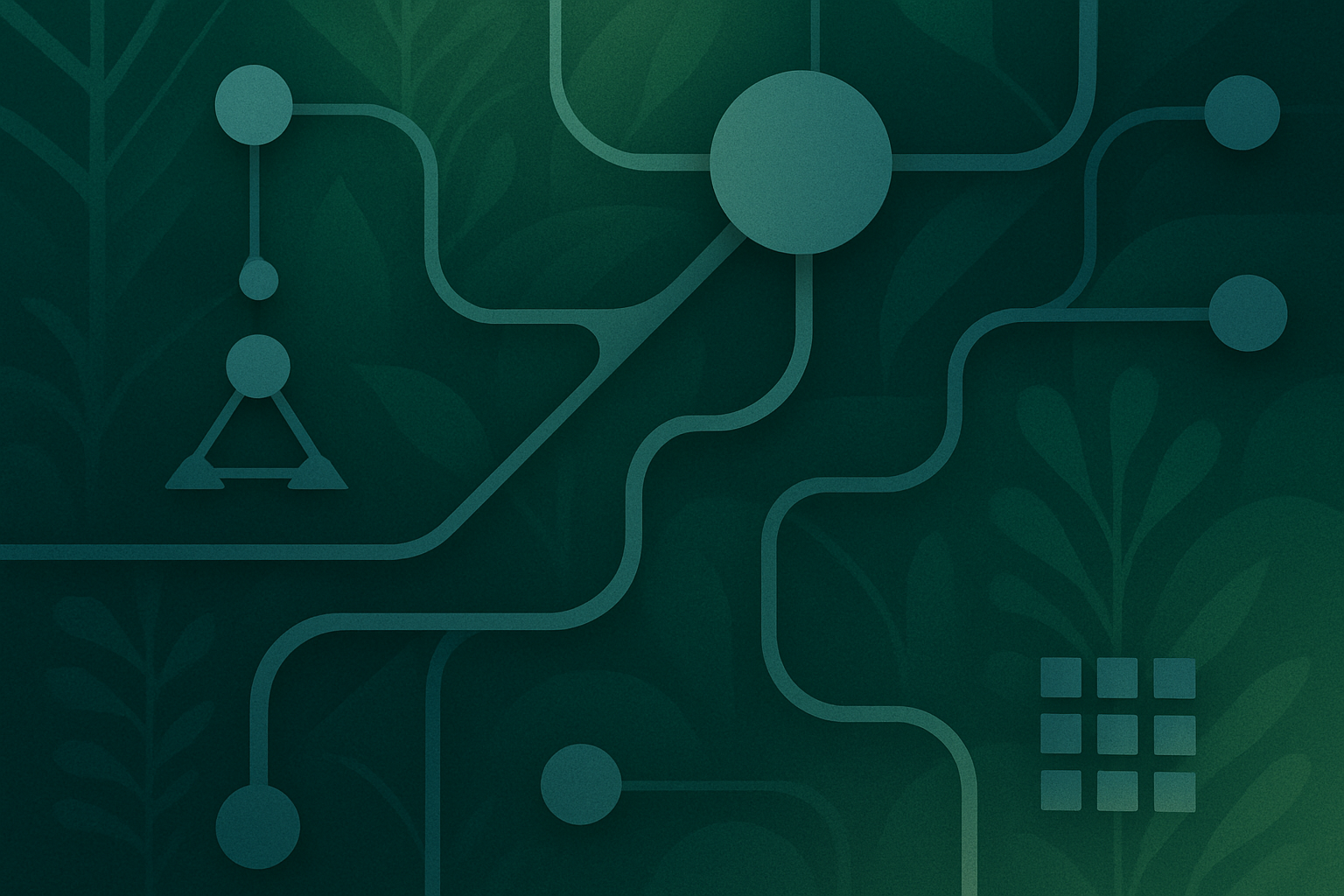 Abstract representation of autonomous AI systems navigating infrastructure networks