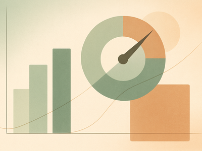 Abstract illustration representing AI model benchmarking and performance measurement