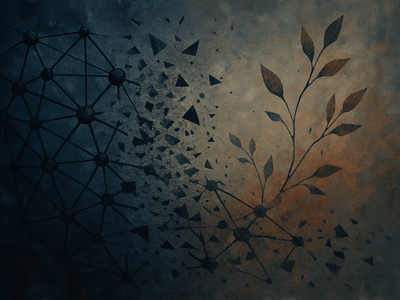 Abstract illustration representing the disruption of criminal infrastructure networks