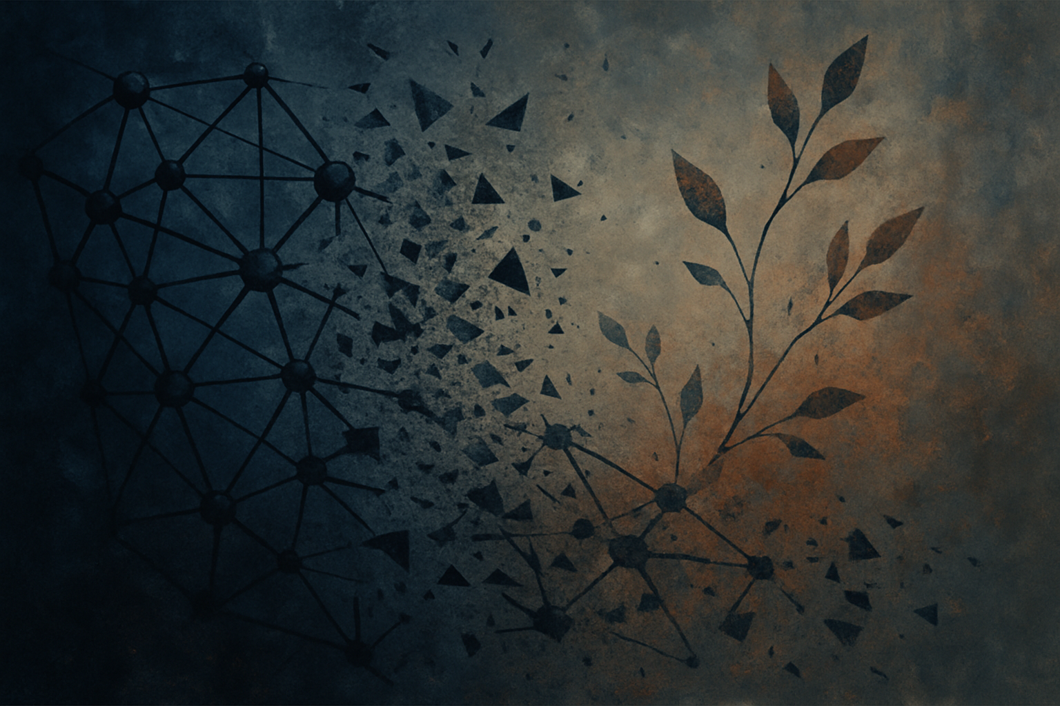 Abstract illustration representing the disruption of criminal infrastructure networks