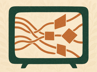 Abstract illustration representing smart TV network traffic control and privacy protection