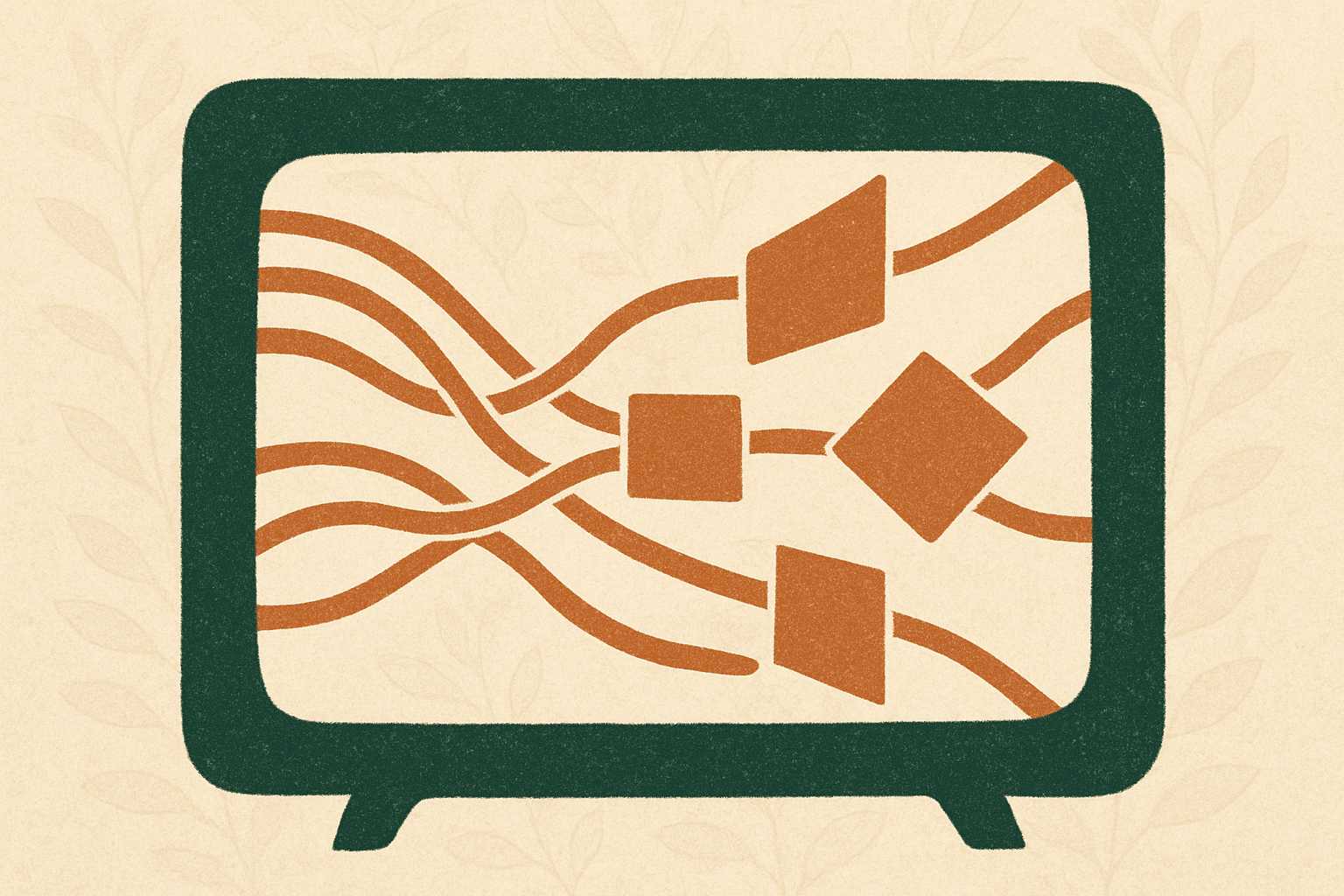Abstract illustration representing smart TV network traffic control and privacy protection