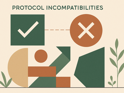 Abstract geometric shapes representing protocol implementation gaps