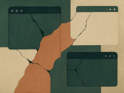 Abstract geometric composition suggesting browser security vulnerability
