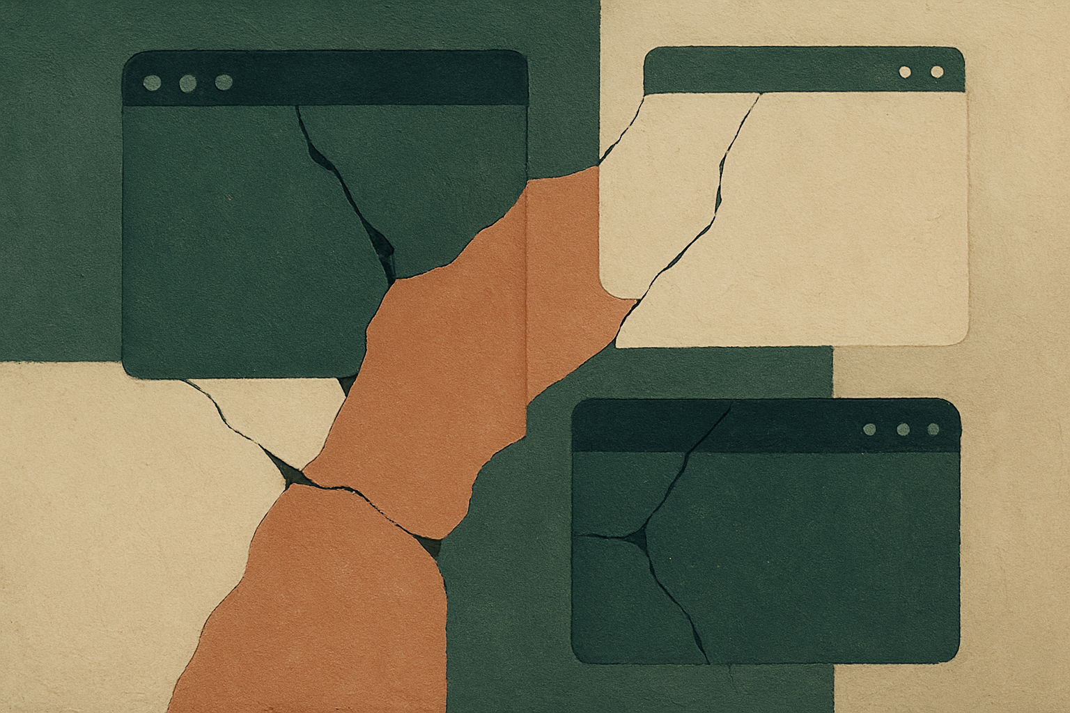 Abstract geometric composition suggesting browser security vulnerability