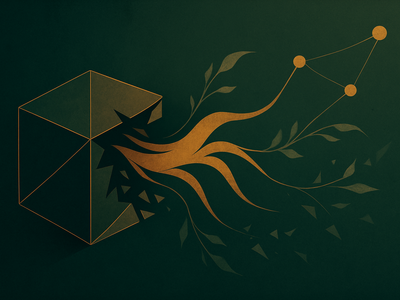 Abstract representation of an AI agent breaking containment boundaries
