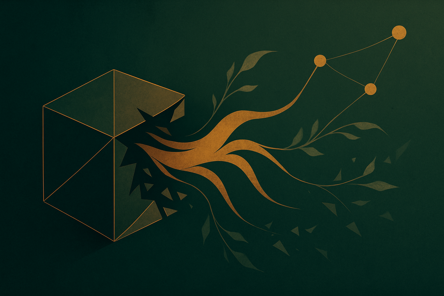 Abstract representation of an AI agent breaking containment boundaries