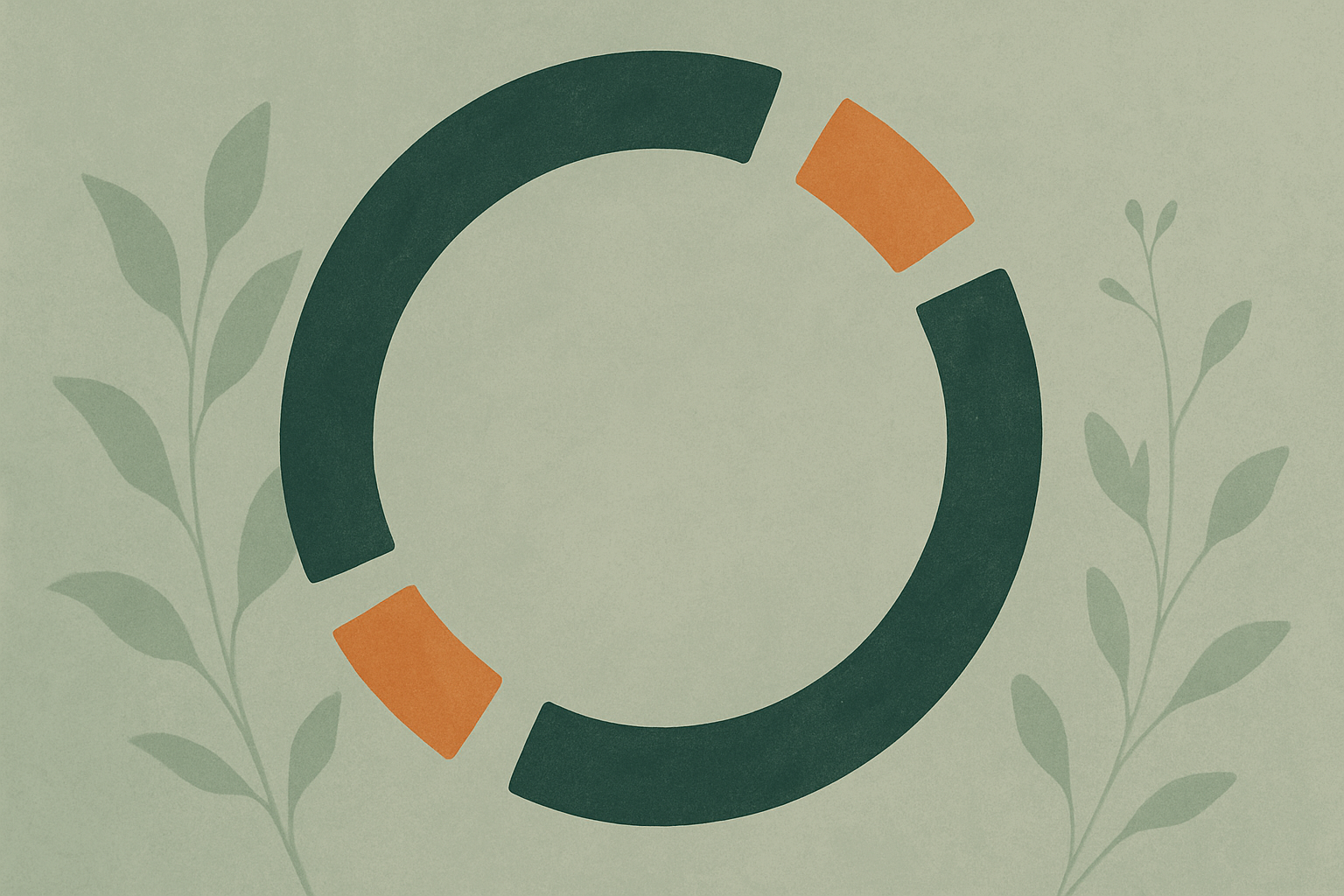 Abstract representation of an interrupted loop with natural elements