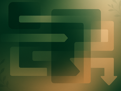 Abstract illustration representing AI model architecture with layered geometric forms
