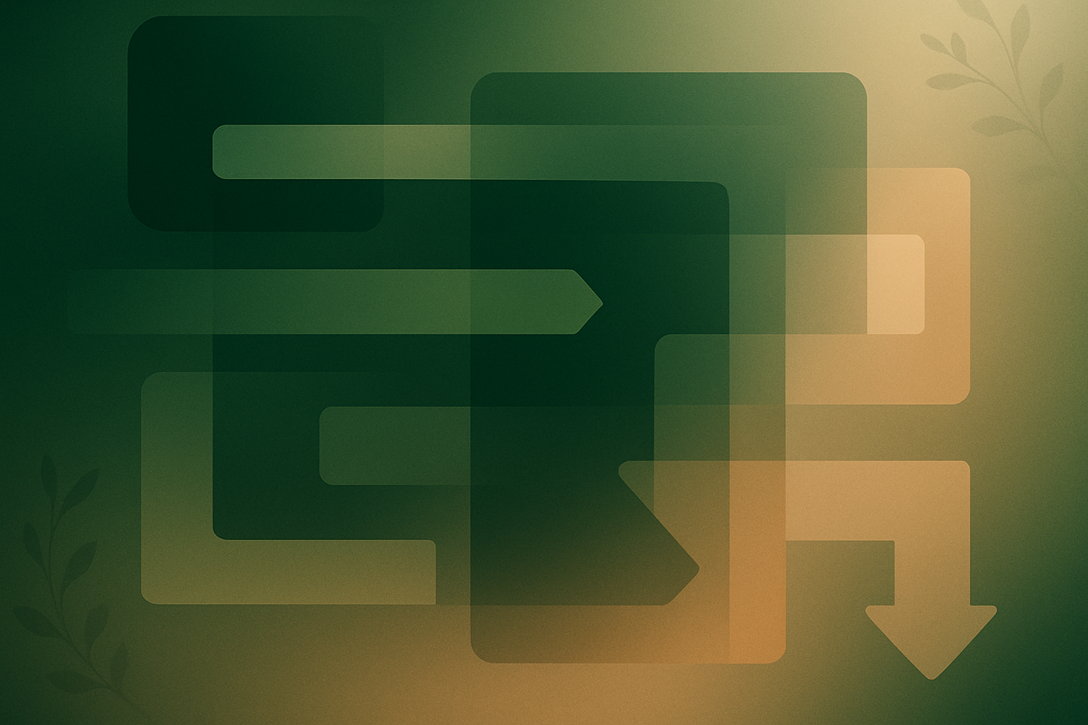 Abstract illustration representing AI model architecture with layered geometric forms
