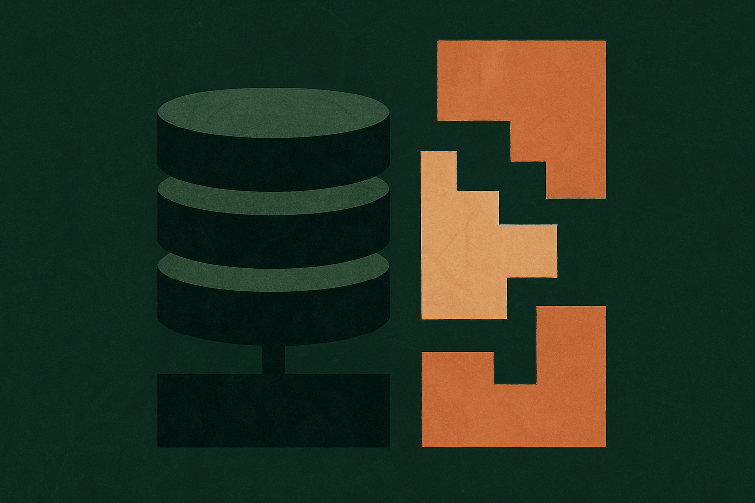 Abstract illustration of fragmented database architecture representing data loss