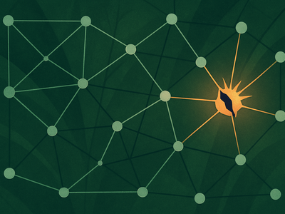 Abstract network visualization showing security vulnerability in enterprise platform
