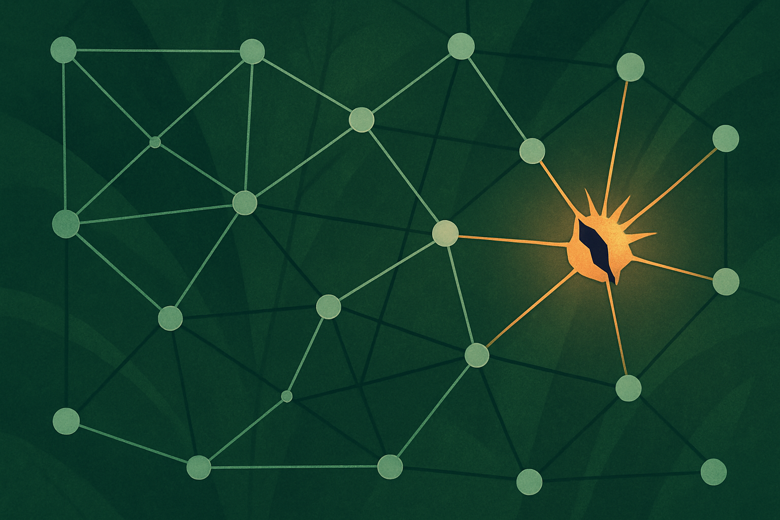 Abstract network visualization showing security vulnerability in enterprise platform