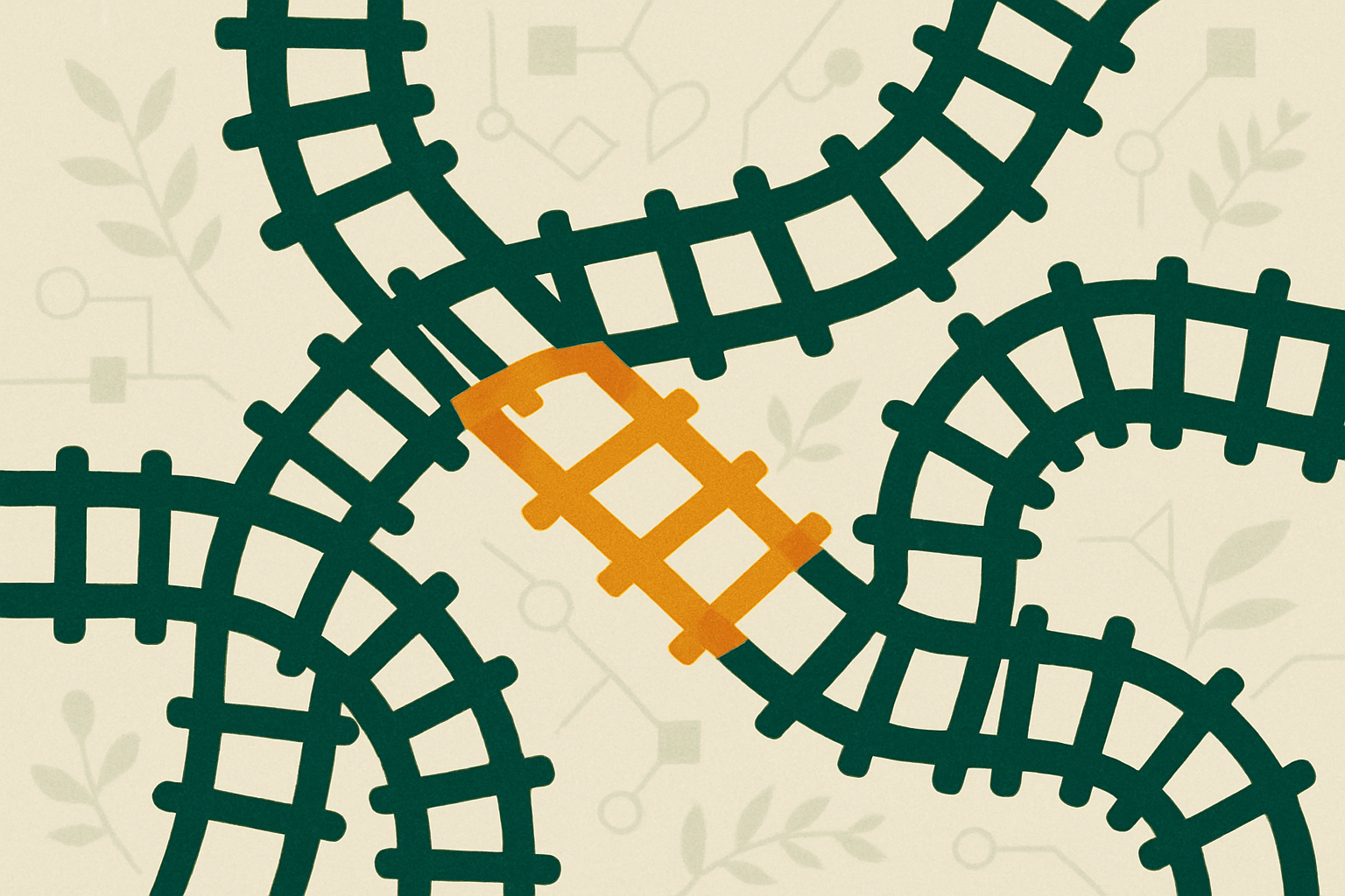 Abstract representation of railway infrastructure and supply chain security