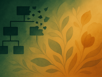 Abstract illustration representing organizational transformation and planning uncertainty