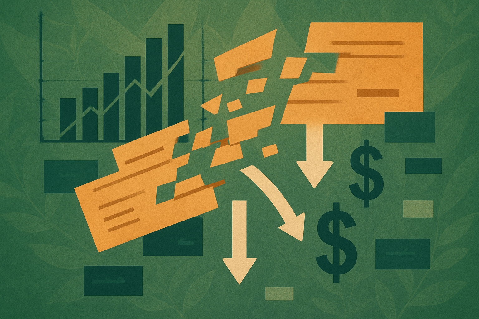 Abstract illustration of financial data breach concept
